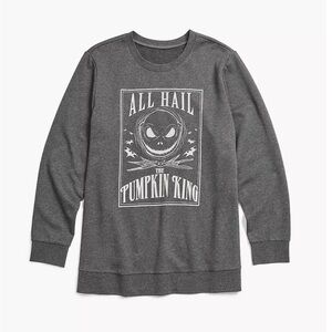 NWT LANE BRYANT X DISNEY All Hail The Pumpkin King Graphic Sweatshirt 18/20 Grey